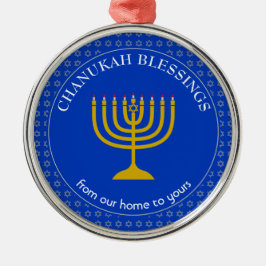 Ornamento De Metal CHANUKAH BLESSING | Menorah | Hanukkah