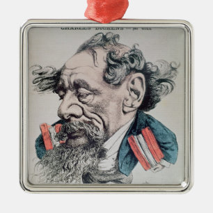 Ornamento De Metal Charles Dickens montado no canal inglês