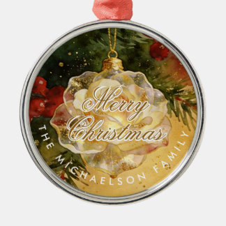 Ornamento De Metal Charming Christmas Ornament Shaped Like a Rose