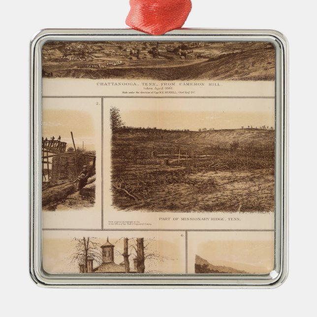 Ornamento De Metal Chattanooga o Rio Tennessee (Frente)