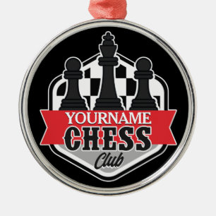 Ornamento De Metal Checkmate do Chess Player do NOME Personalizado