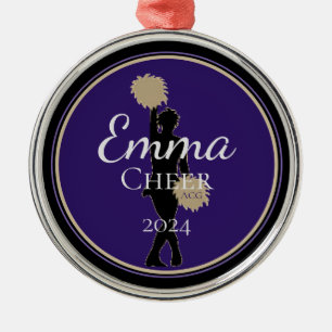 Ornamento De Metal Cheerleader de Encomenda Cheer