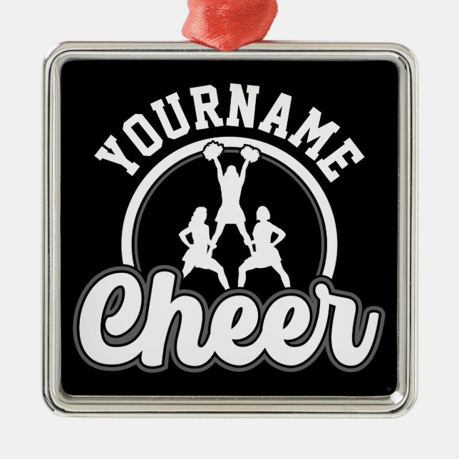 Ornamento De Metal Cheerleader de Varsity da Equipe de Autores do NOM (Frente)