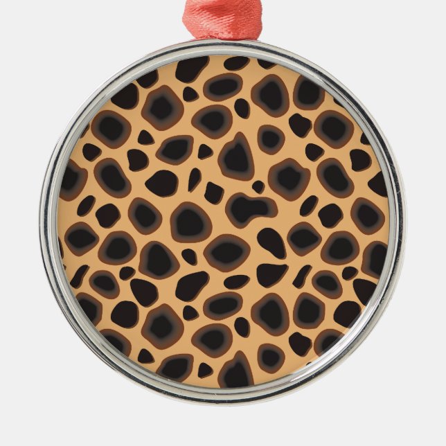 Ornamento De Metal Cheetah Pattern (Frente)