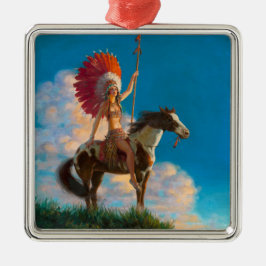 Ornamento De Metal Chefe Indígena Nativo Americano das Chieftess