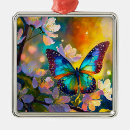 Ornamento De Metal Cherry Blossom Fantasy Sunrise Borboleta