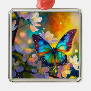 Ornamento De Metal Cherry Blossom Fantasy Sunrise Borboleta