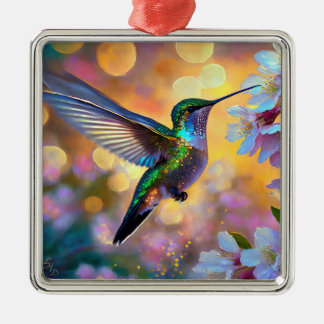 Ornamento De Metal Chersom Fantasy Sunrise Hummingbird