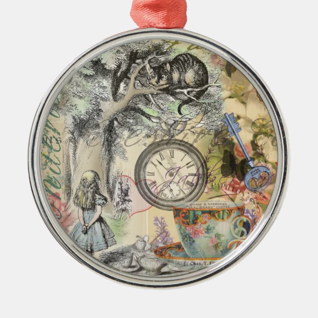 Ornamento De Metal Cheshire Cat Alice Wonderland Classic (Frente)