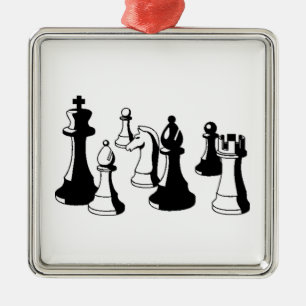Ornamento De Metal Chess Pieds Vintage Art nº 2