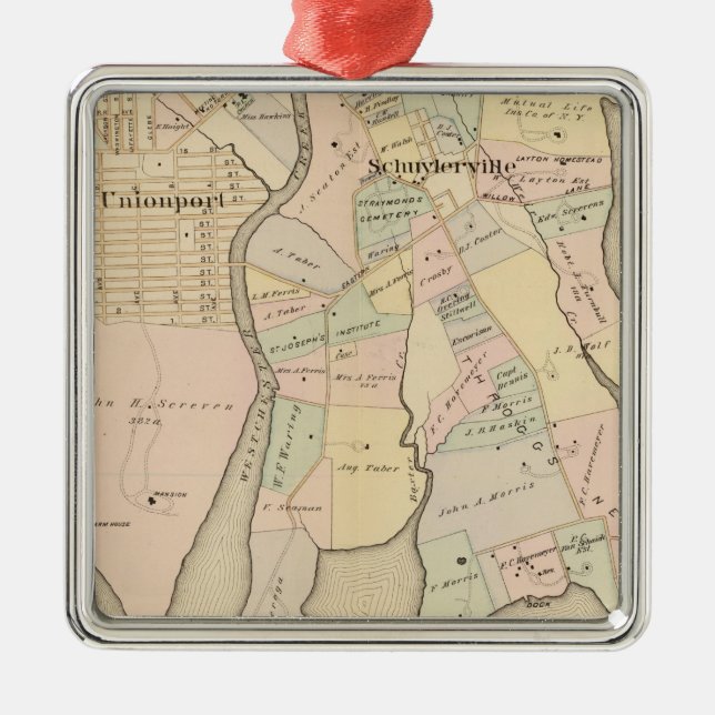 Ornamento De Metal Chester ocidental, Schuylerville, New York (Frente)