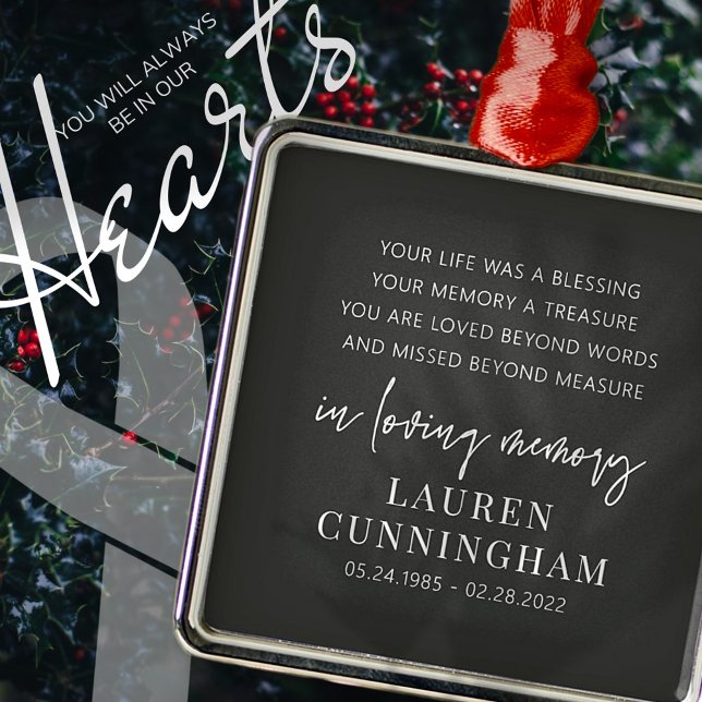 Ornamento De Metal Chic Simples Elegante Moderno Memorial (Criador carregado)