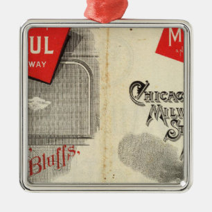 Ornamento De Metal Chicago Milwaukee e estrada de ferro de St Paul