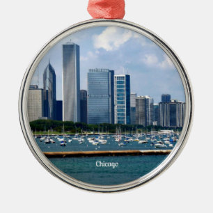 Ornamento De Metal Chicago Skyline