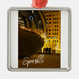 Ornamento De Metal Chicago Sparkle Ornament
