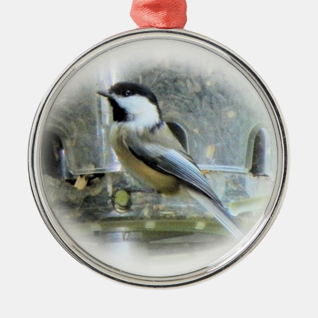 Ornamento De Metal Chickadee (Frente)