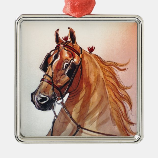 Ornamento De Metal Chicote de fios da multa do cavalo de Saddlebred (Frente)
