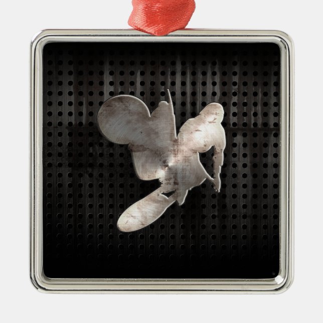 Ornamento De Metal Chicote do motocross; Preto legal (Frente)