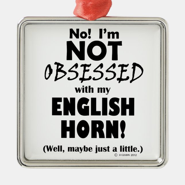 Ornamento De Metal Chifre Inglês Obcecado (Frente)