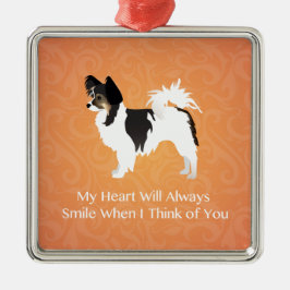 Ornamento De Metal Chihuahua pensando em você