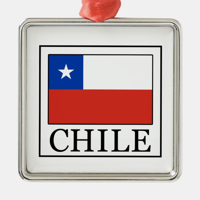Ornamento De Metal Chile (Frente)