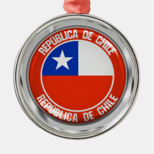 Ornamento De Metal Chile Round Emblem