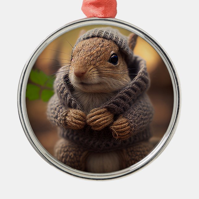Ornamento De Metal Chilly Squirrel (Frente)