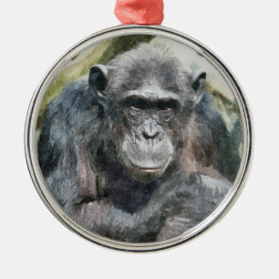 ORNAMENTO DE METAL CHIMPANZÉS BONITOS