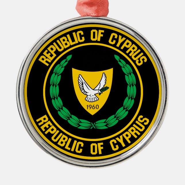 Ornamento De Metal Chipre Round Emblem (Frente)