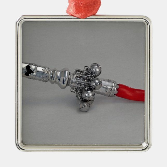 Ornamento De Metal Chocalho do bebê, período colonial, c.1770 (Frente)