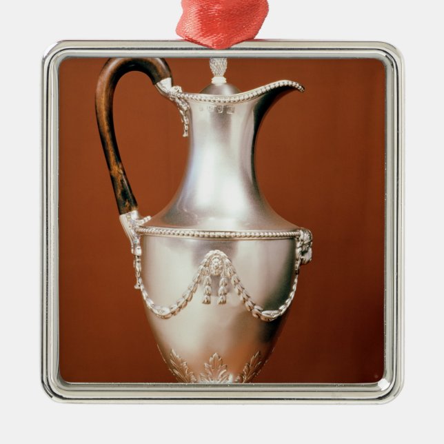 Ornamento De Metal Chocolate-pote, com design do repousse e (Frente)