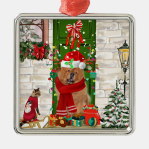 Ornamento De Metal Chow Chow Dog Natal