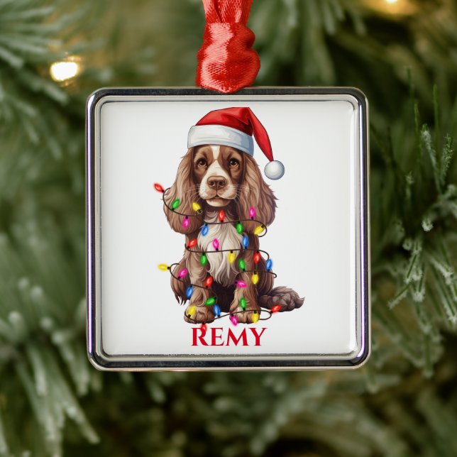 ORNAMENTO DE METAL CHRISTMAS AMERICANO COCKER SPANIEL DOG (Árvore)