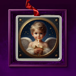 Ornamento De Metal Christmas Angel Ornament with Candle
