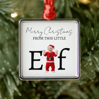 Ornamento De Metal Christmas Baby Elf First Christmas