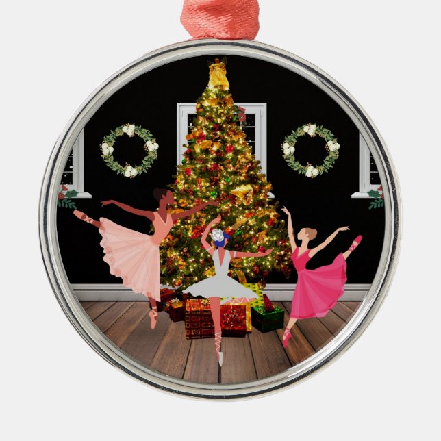 Ornamento De Metal Christmas Ballerinas (Frente)
