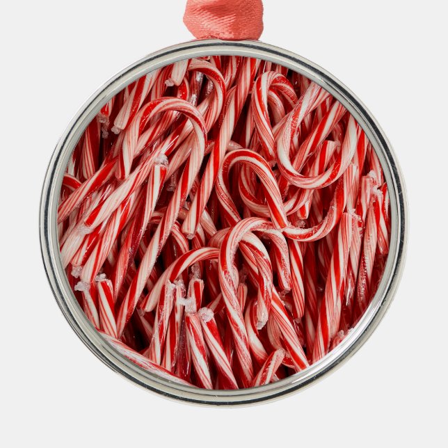 Ornamento De Metal Christmas Candy Canes (Frente)