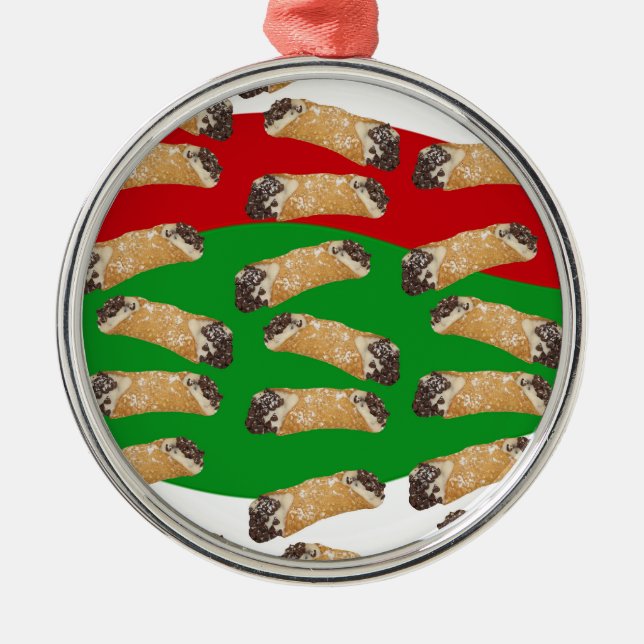Ornamento De Metal Christmas Cannoli (Frente)