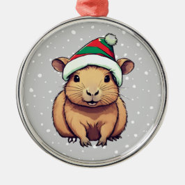 Ornamento De Metal Christmas Capybara