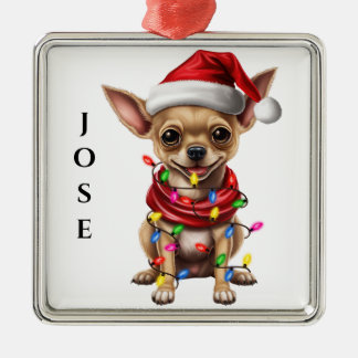ORNAMENTO DE METAL CHRISTMAS CHIHUAHUA DOG