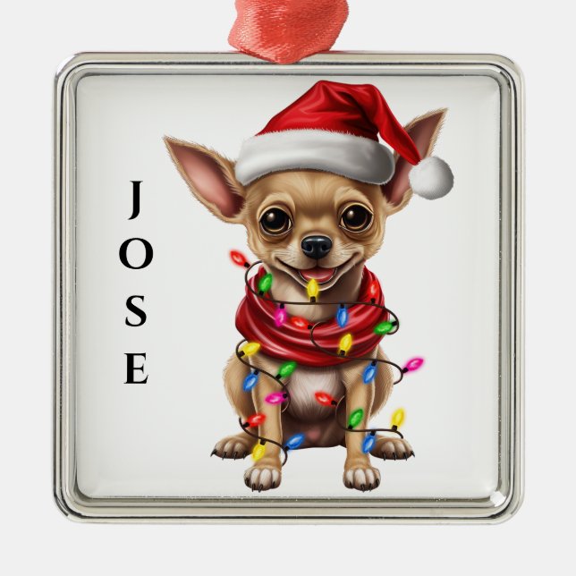 ORNAMENTO DE METAL CHRISTMAS CHIHUAHUA DOG (Frente)