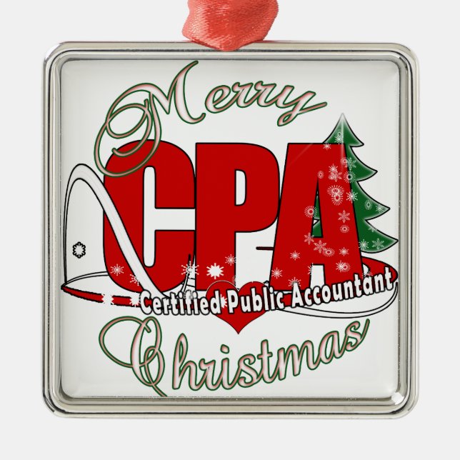 Ornamento De Metal CHRISTMAS CPA Certified Public Accountants (Frente)