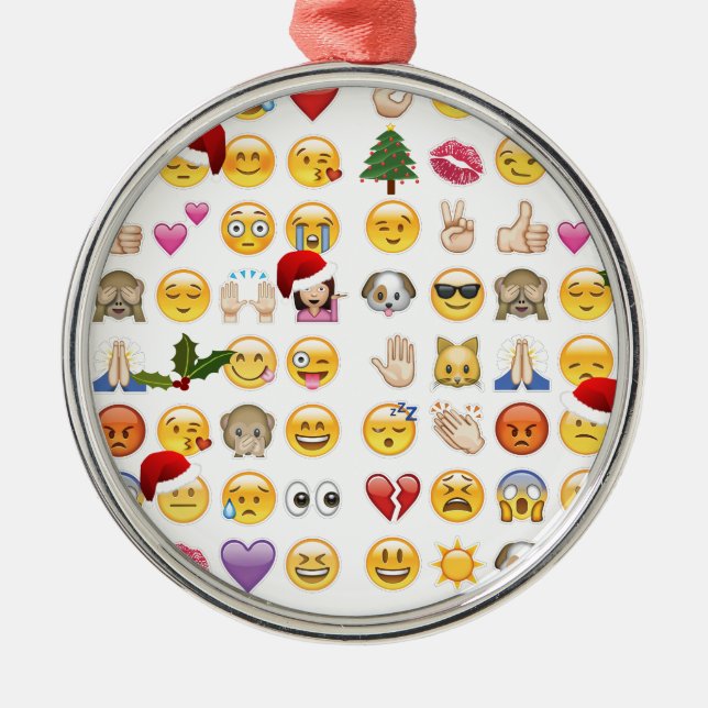Ornamento De Metal christmas emojis (Frente)