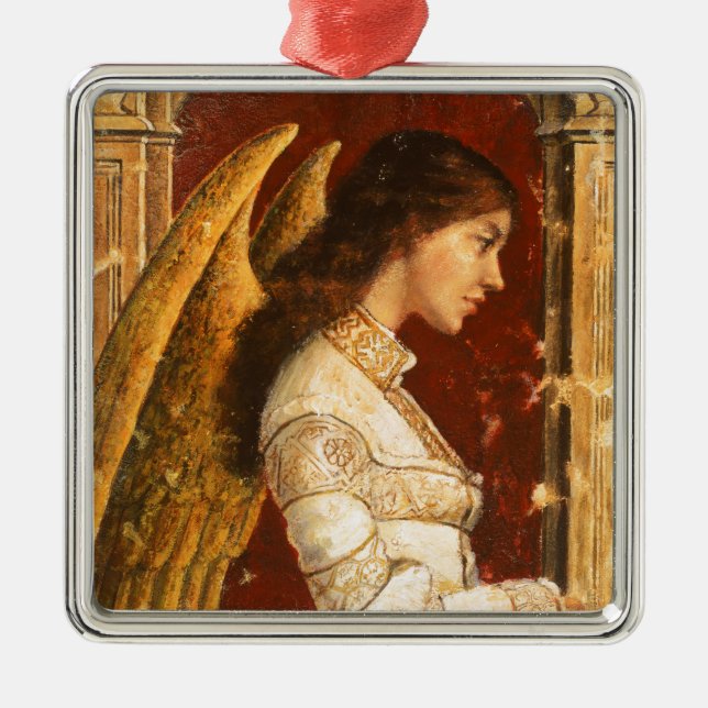 Ornamento De Metal Christmas Fresco Angel (Frente)