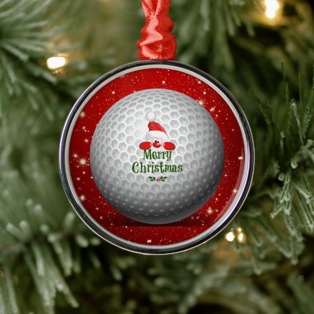 Ornamento De Metal Christmas Greetings to Golfer (Árvore)