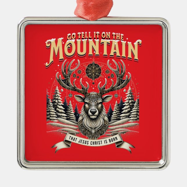 Ornamento De Metal Christmas Reindeer (Frente)