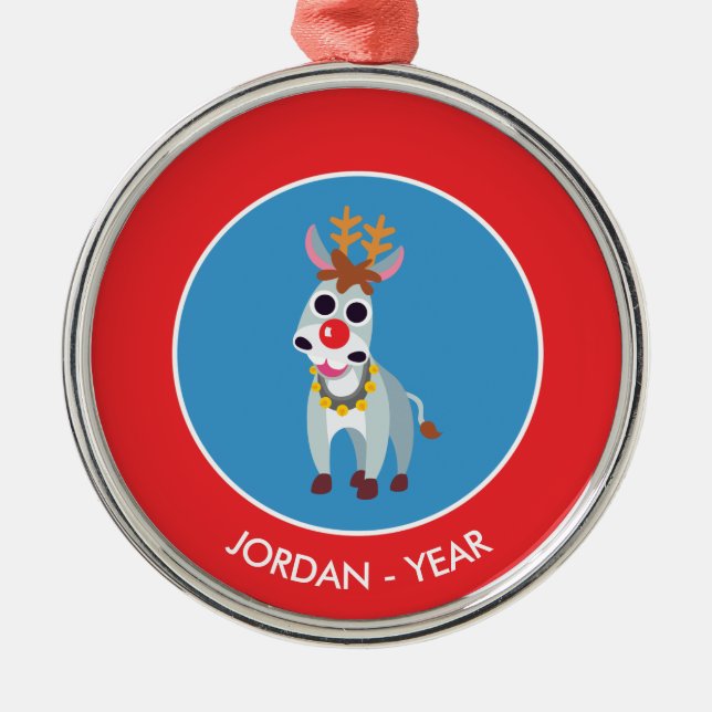 Ornamento De Metal Christmas Shane, o Donkey (Frente)