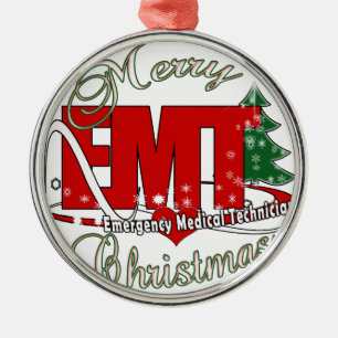 Ornamento De Metal CHRISTMAS, Técnico Médico de Emergência EMT
