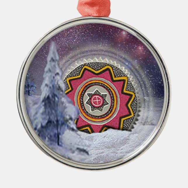 Ornamento De Metal Chumash Symbol (Frente)