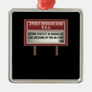 Ornamento De Metal Church Billboard Sinaliza Piada Cristã Atuação